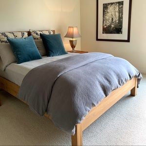 LINEN TALES Dark Gray Linen Queen Duvet Cover